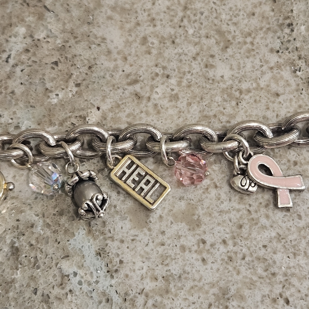 Brighton Power Of Pink Chunky Silver Plated Charm Bracelet View 4